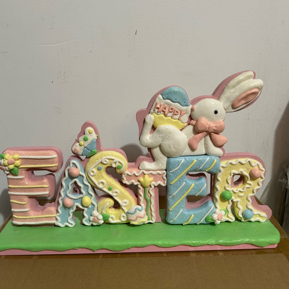 Easter Sign with Bunny and Eggs by Valerie new - Picture 2 of 5